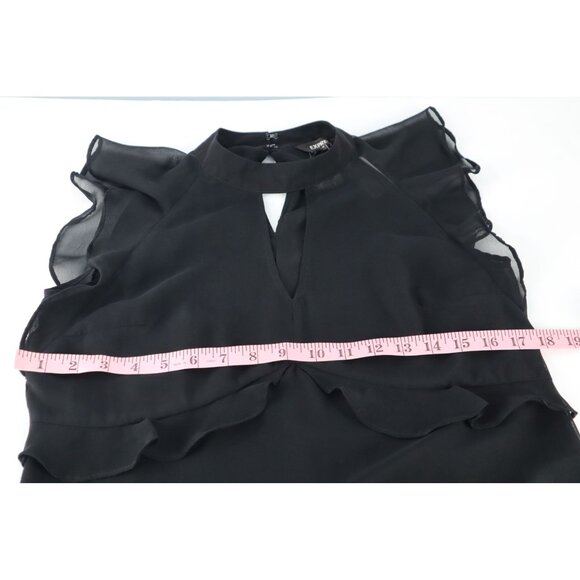 Express By Black Ruffle‎ Sleeve Keyhole Blouse Size XS - Picture 9 of 10